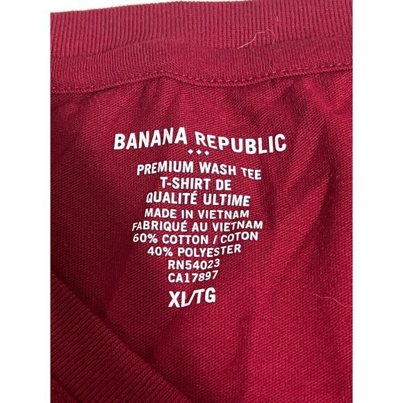 Banana Republic Red Premium Wash V Neck Tee - Womens XL EUC - Picture 2 of 6